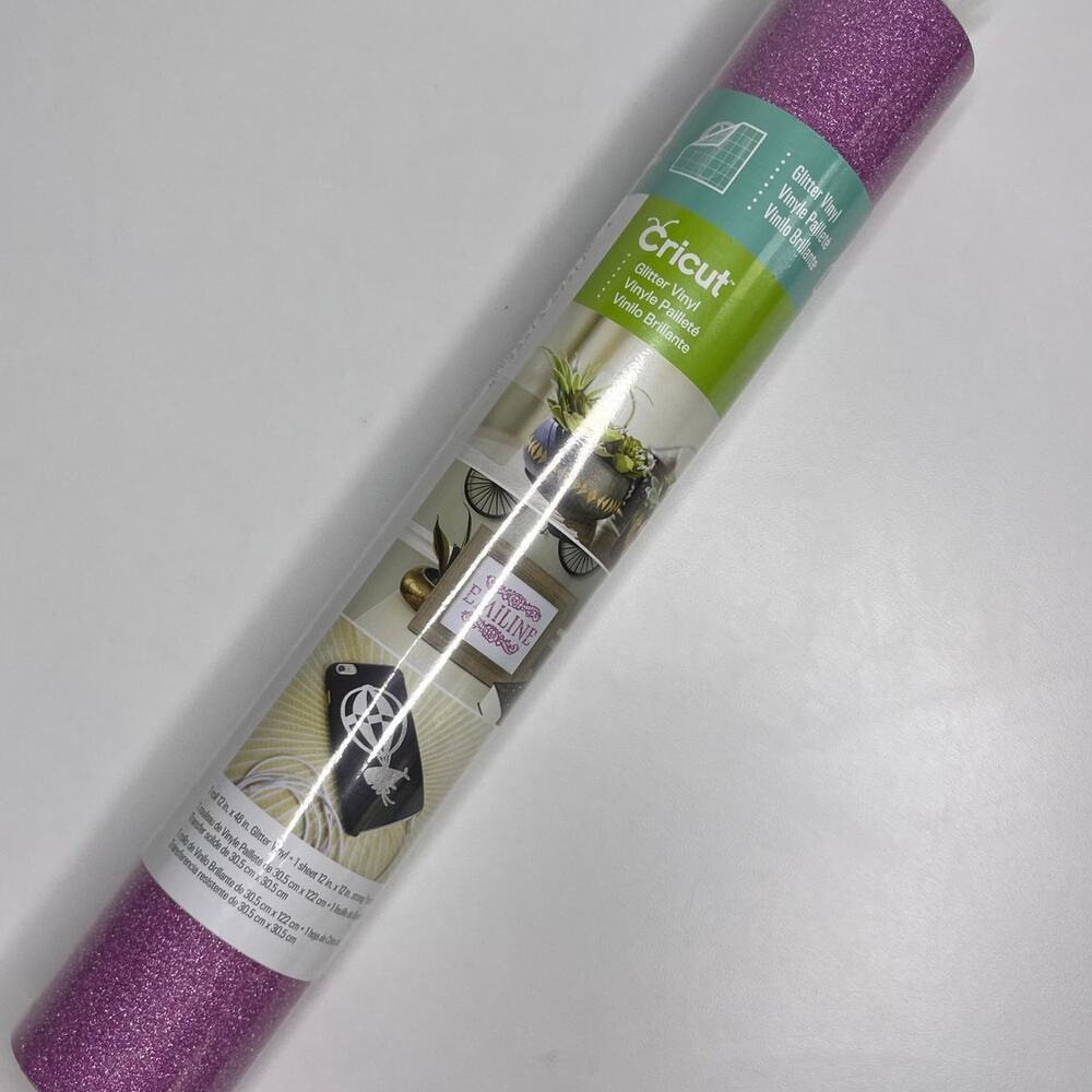 Cricut GLITTER Vinyl Craft Roll + 1 Sheet — Magenta Pink Rose Gold NEW + SEALED!